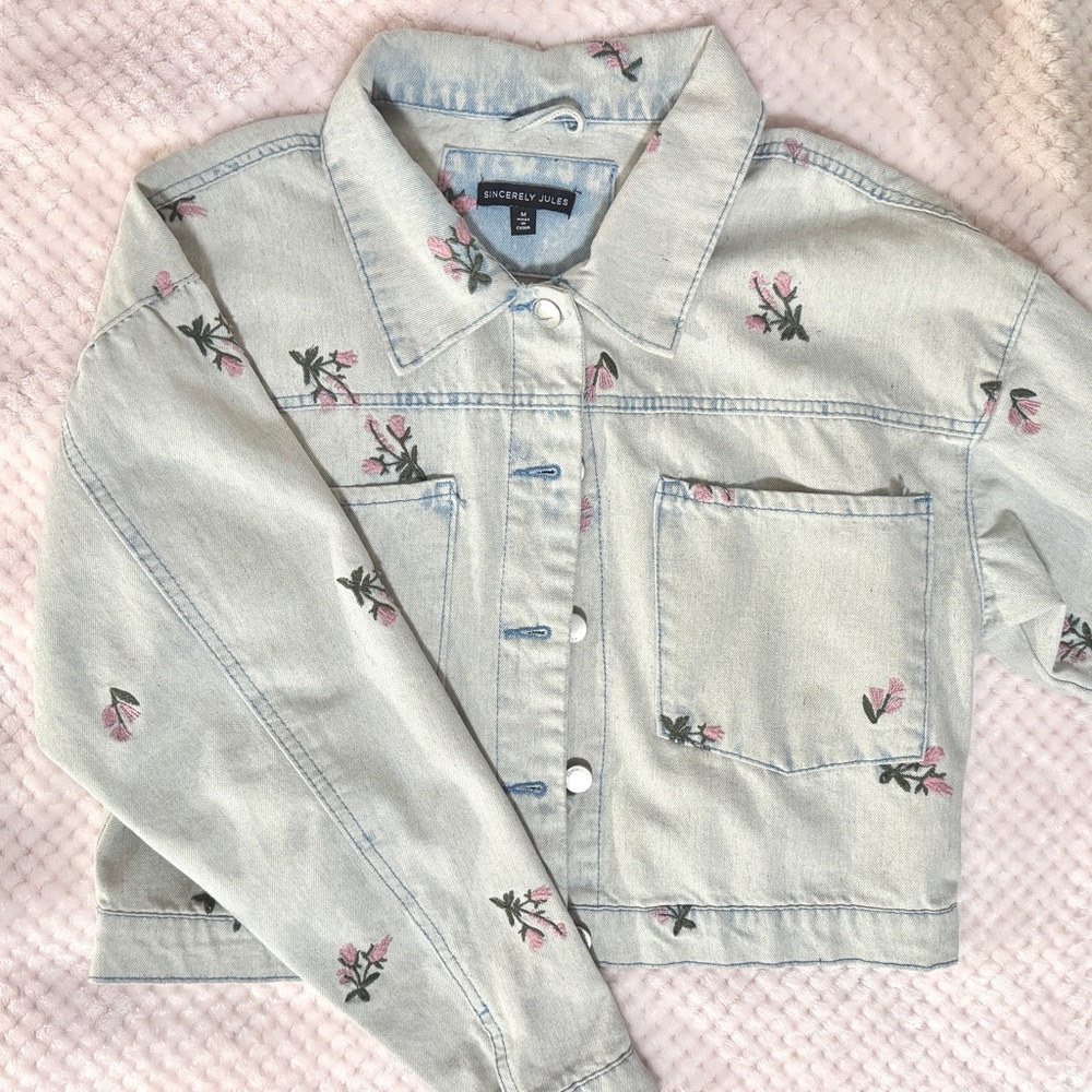 floral denim jacket